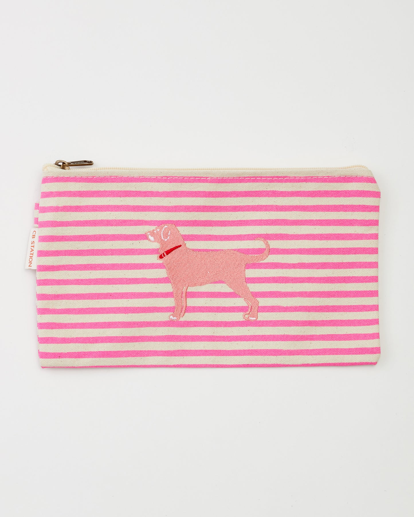 Embroidered Canvas Clutch