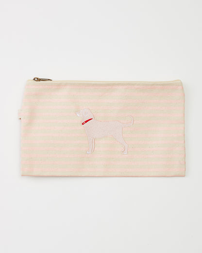 Embroidered Canvas Clutch