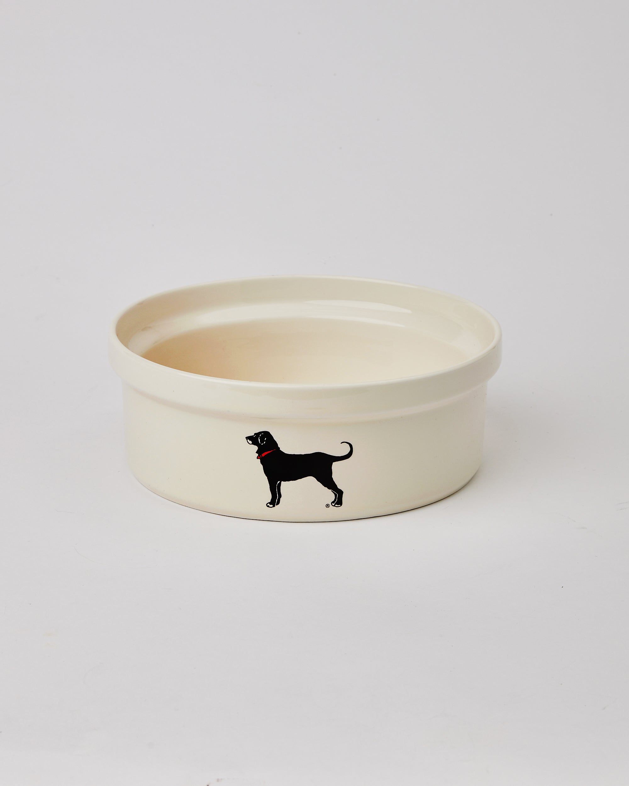 Black Dog Ceramic Dog Bowl