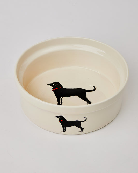 Black Dog Ceramic Dog Bowl