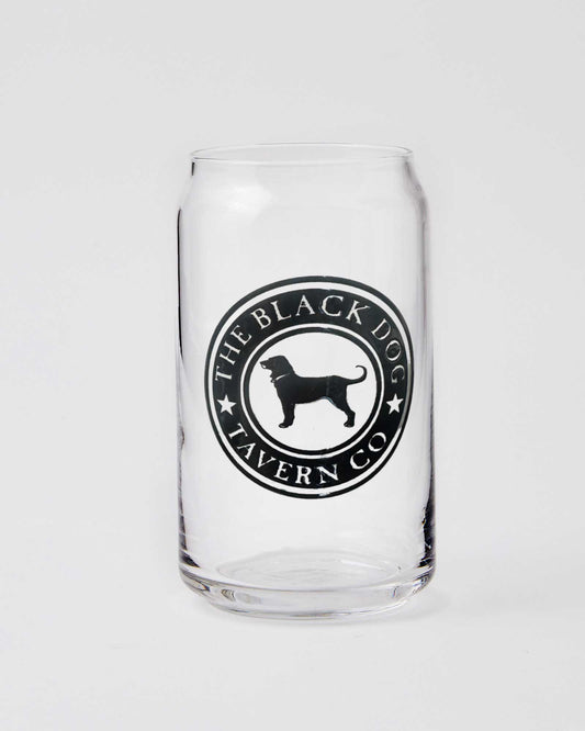 Black Dog Print Beer Can Glass