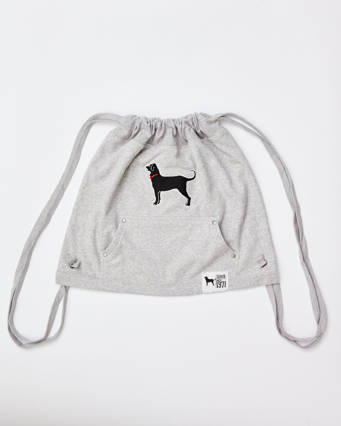 Black Dog Fleece Drawstring Bag