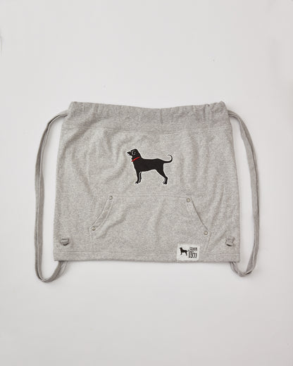 Black Dog Fleece Drawstring Bag