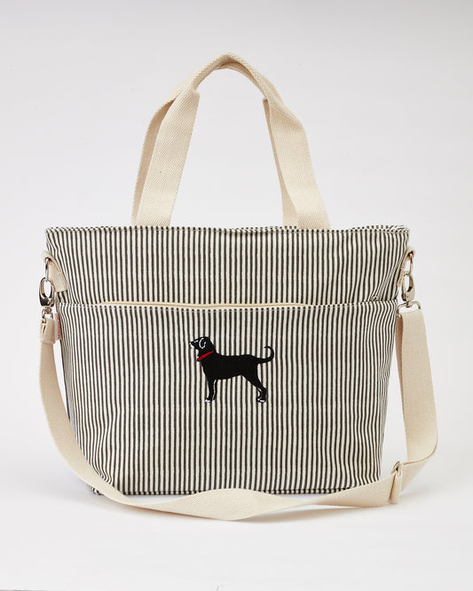 Black Dog Stripes Cooler Tote