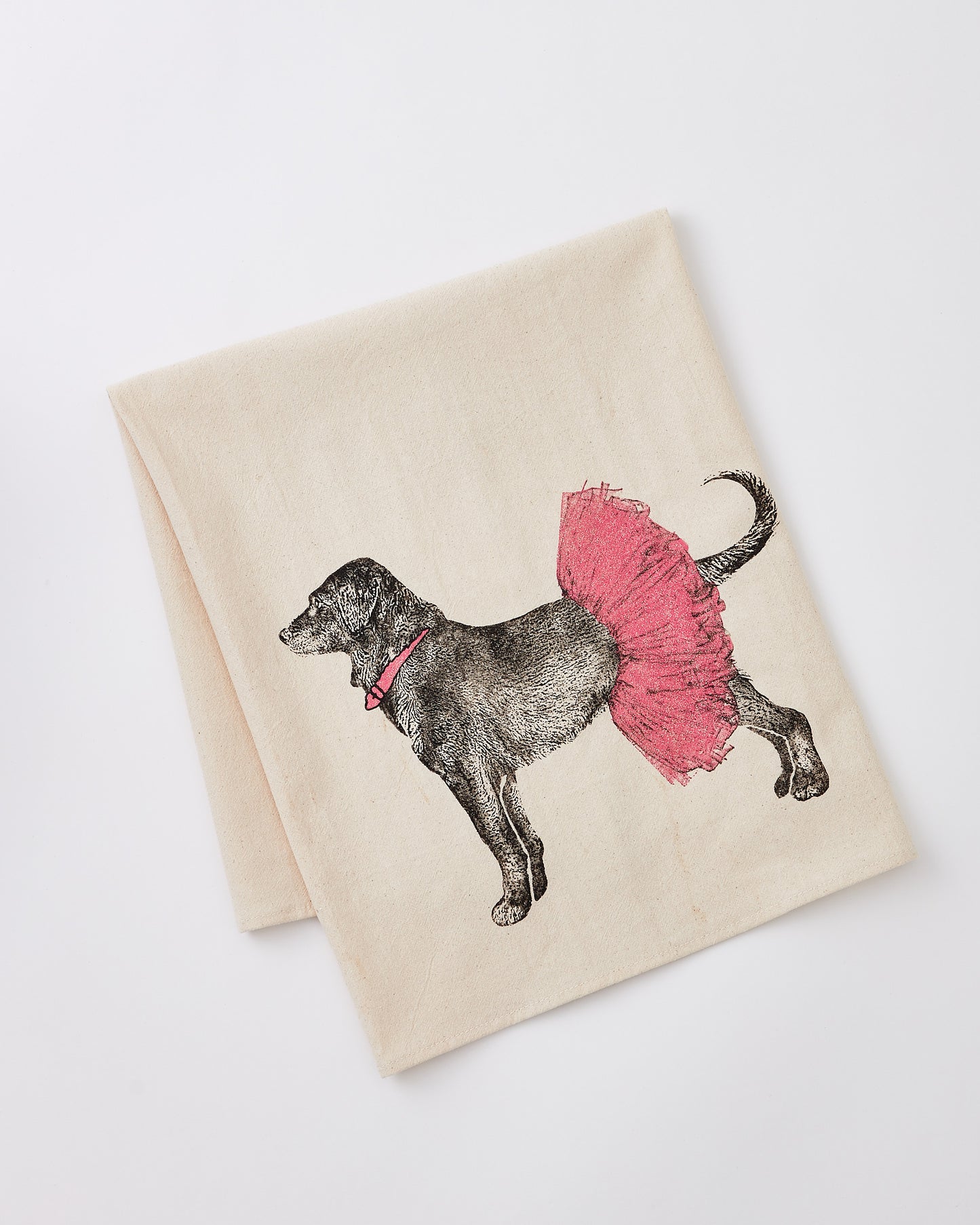 Black Dog Tutu Dog Tea Towel