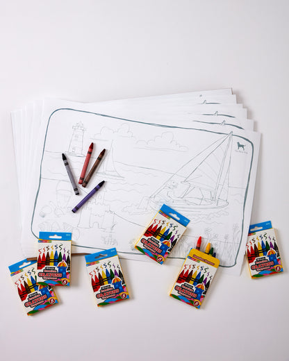 Color Placemat W/ Crayons
