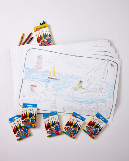 Color Placemat W/ Crayons