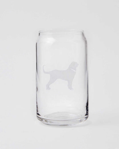 Etched Beer Can Glass 16oz