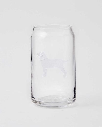 Etched Beer Can Glass 16oz