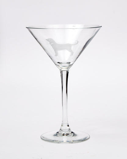 Etched Martini Glass 7.25 OZ