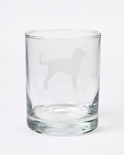 Etched Double Old Fashioned Glass 14 oz