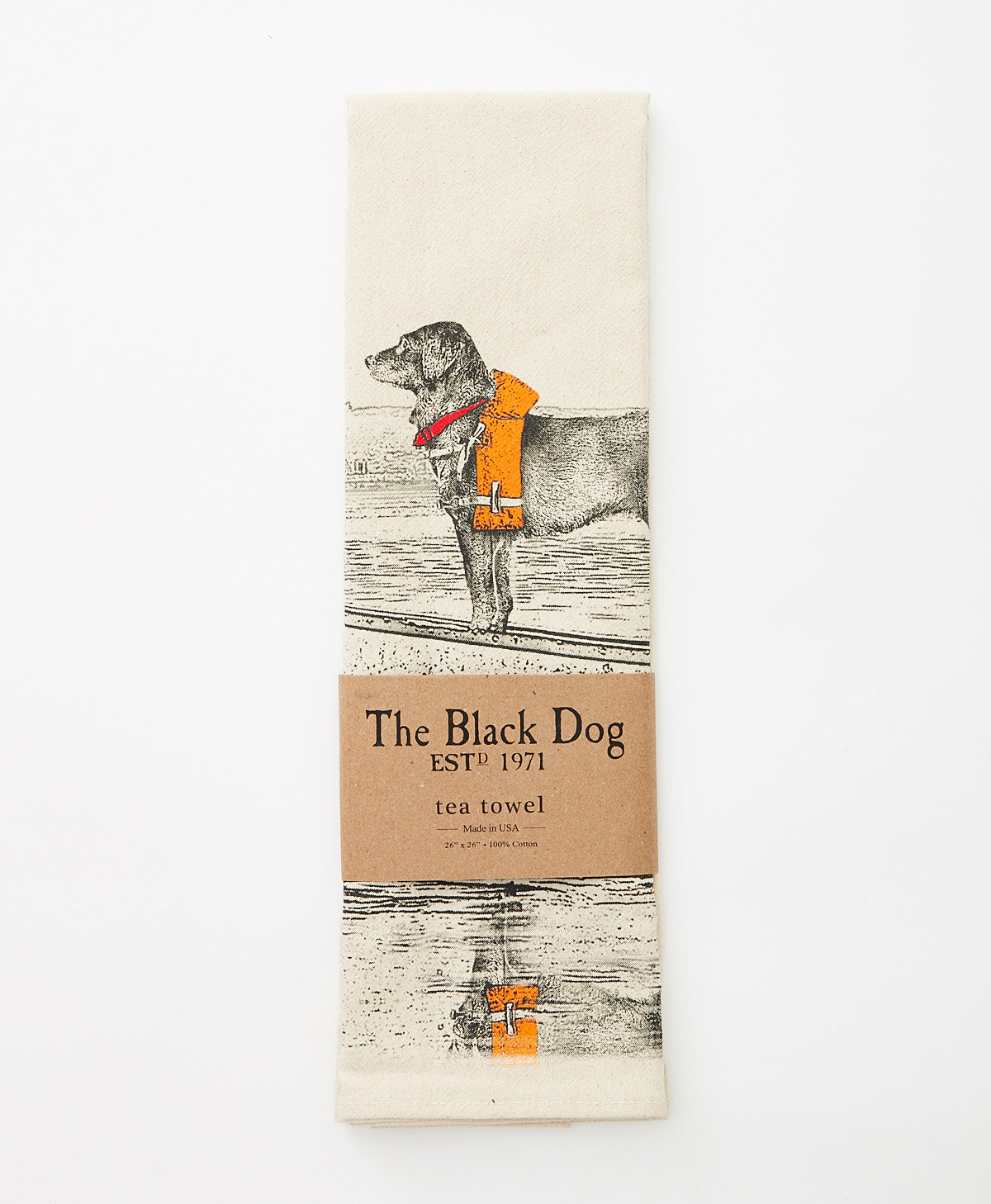 Dog in Dinghy Tea Towel