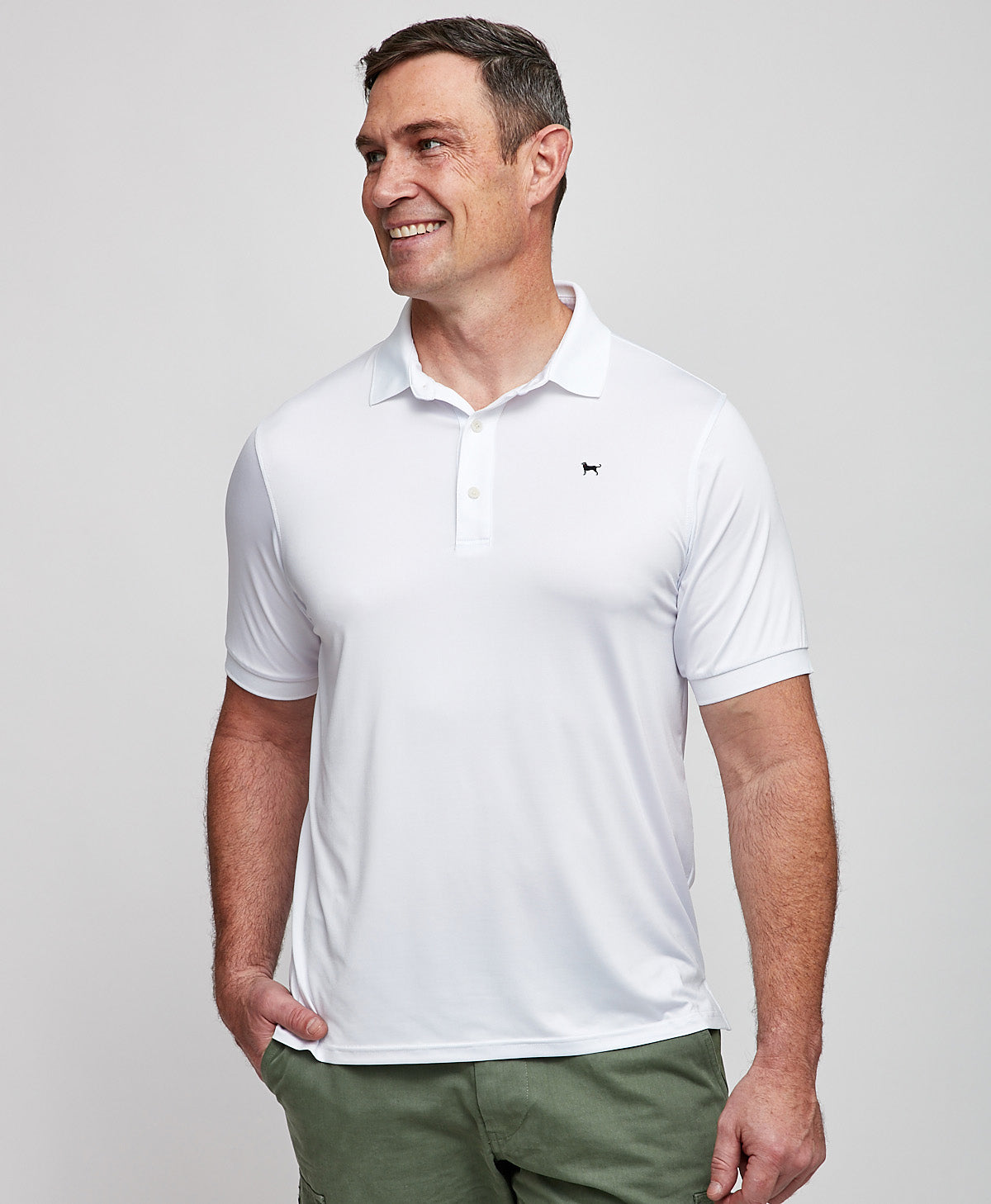 Mens black and white best sale polo shirt