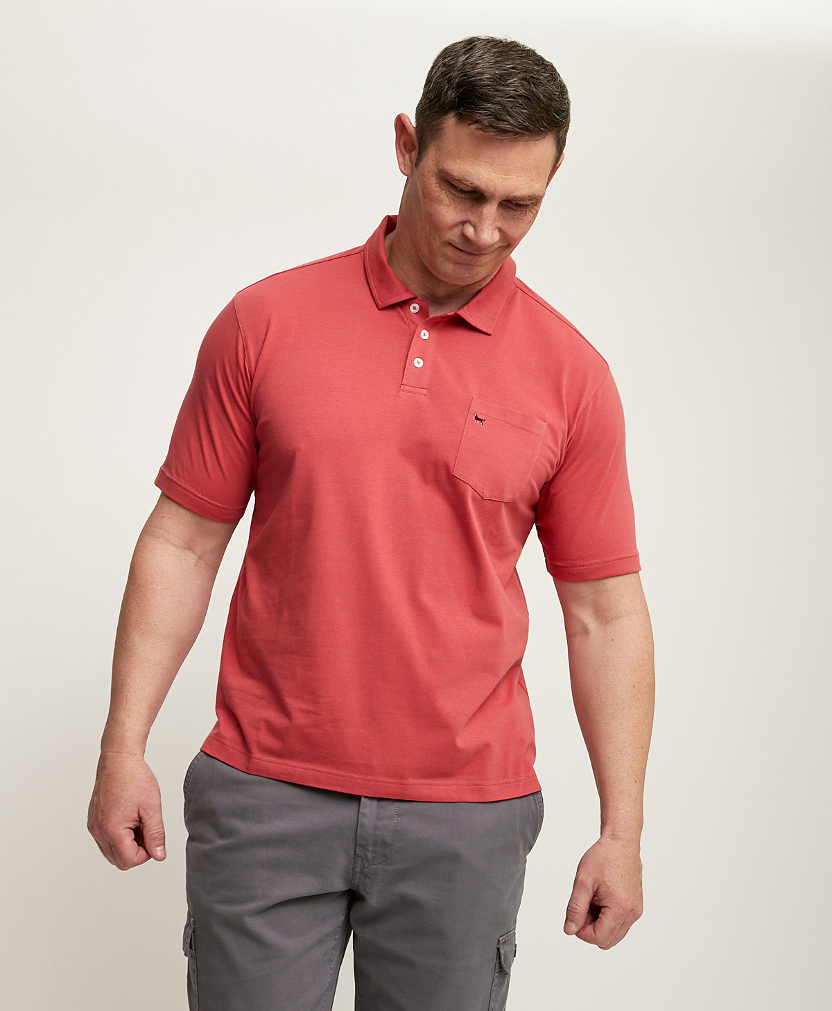 Red polo best sale shirt mens