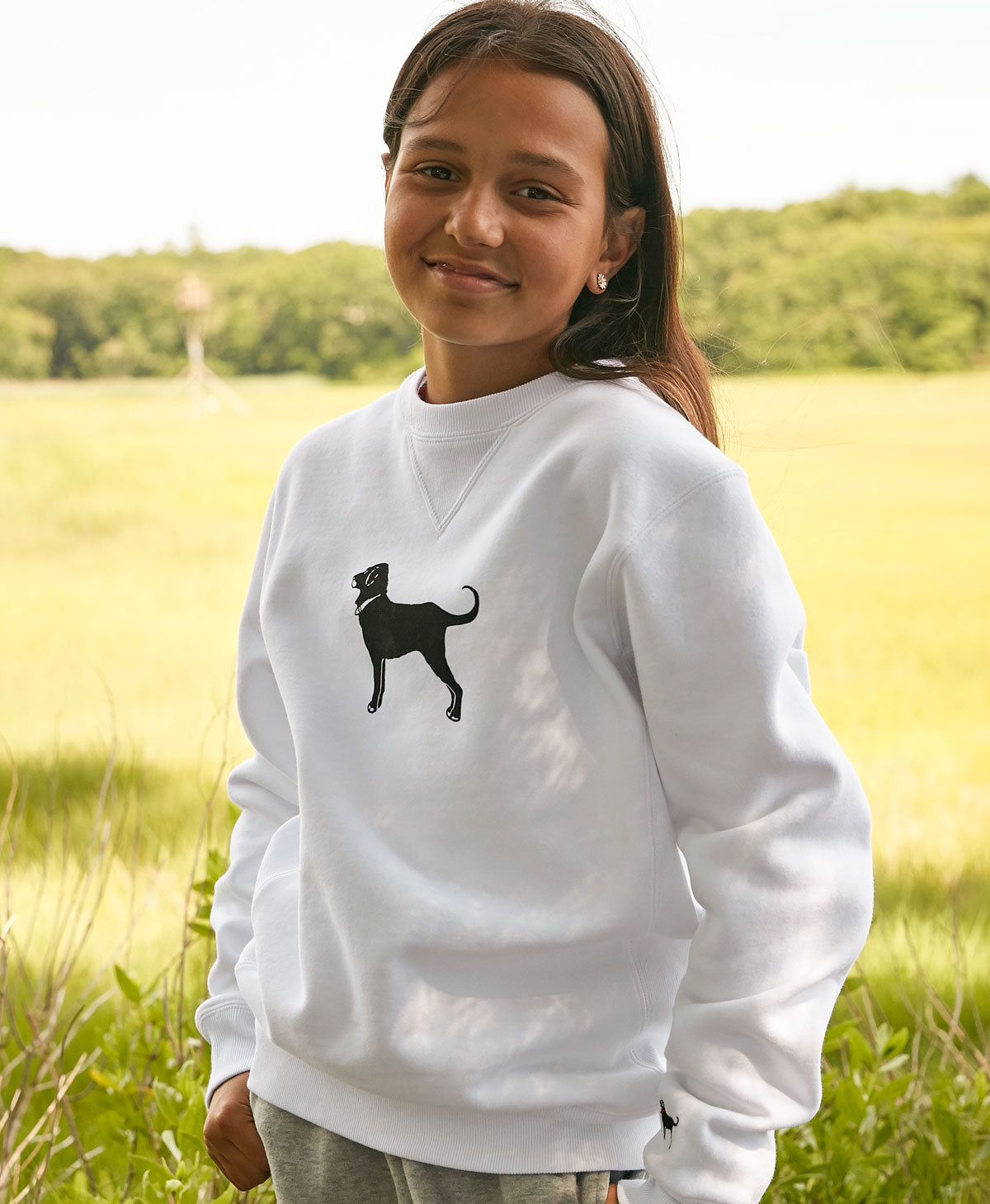 Black store dog crewneck