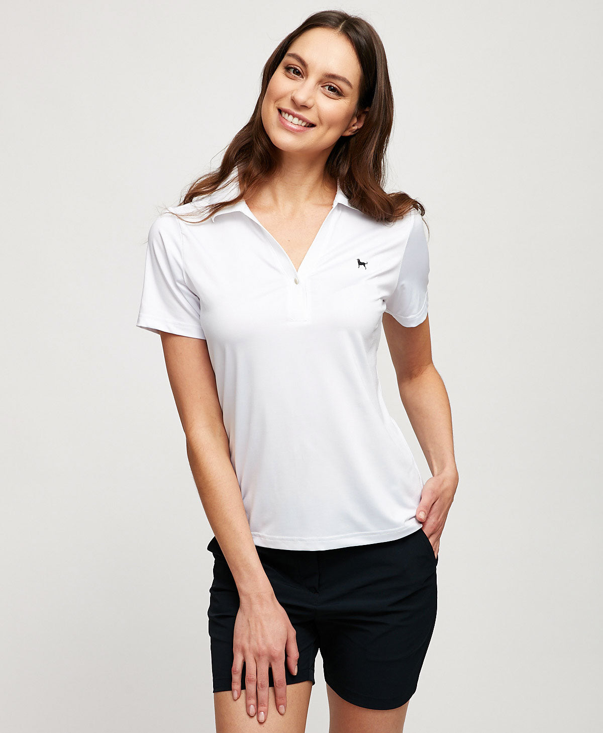 Women's polo outlet shorts with logo